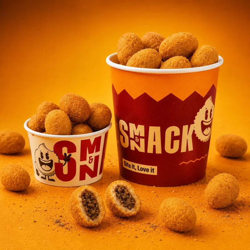 Beef Drops — seasoned ground beef bites at Smack & Snack served in our branded cup